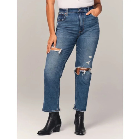 Abercrombie & Fitch Ultra High Rise Ankle Straight Jeans 21212 - Picture 1 of 11